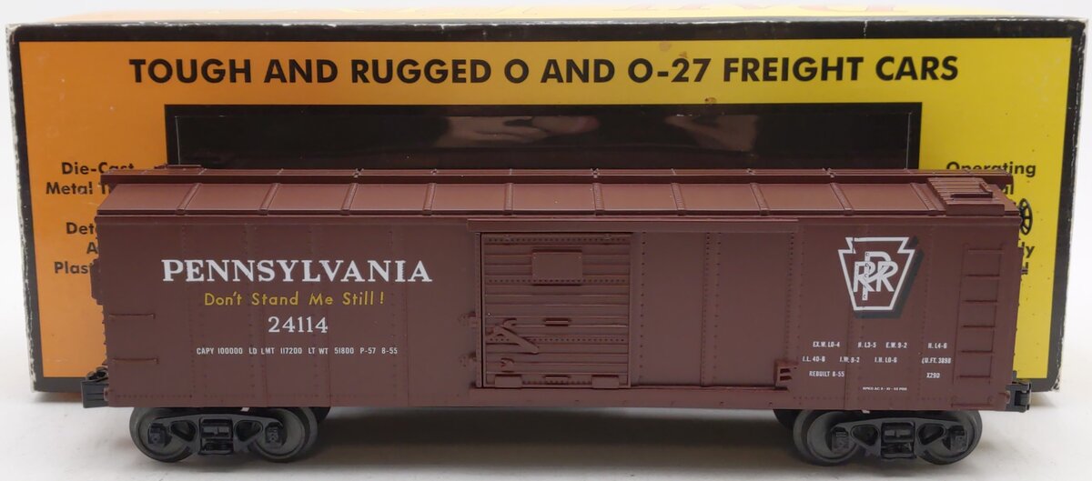 MTH 30-74652 O Gauge Pennsylvania Rail Road Box Car #24114 EX/Box