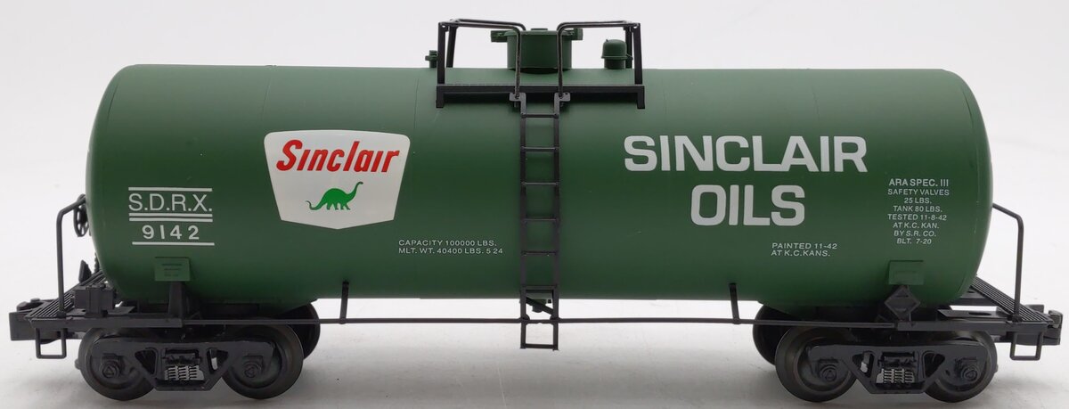 Weaver U1334LD O Gauge Sinclair 40' Oil Tank Car #9142 (3 Rail) EX/Box