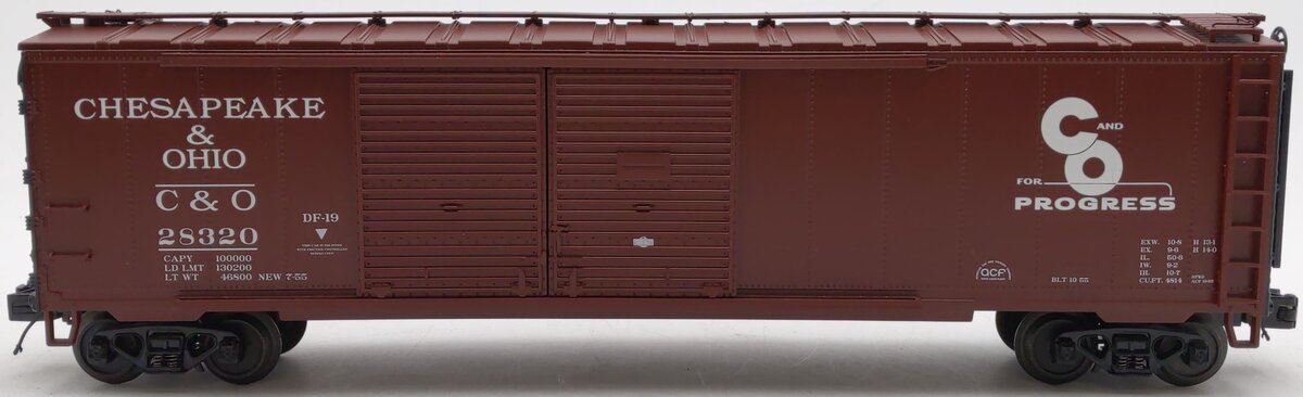 MTH 20-93344 O Gauge Chesapeake & Ohio Double Door 50' Box Car #28320 EX/Box