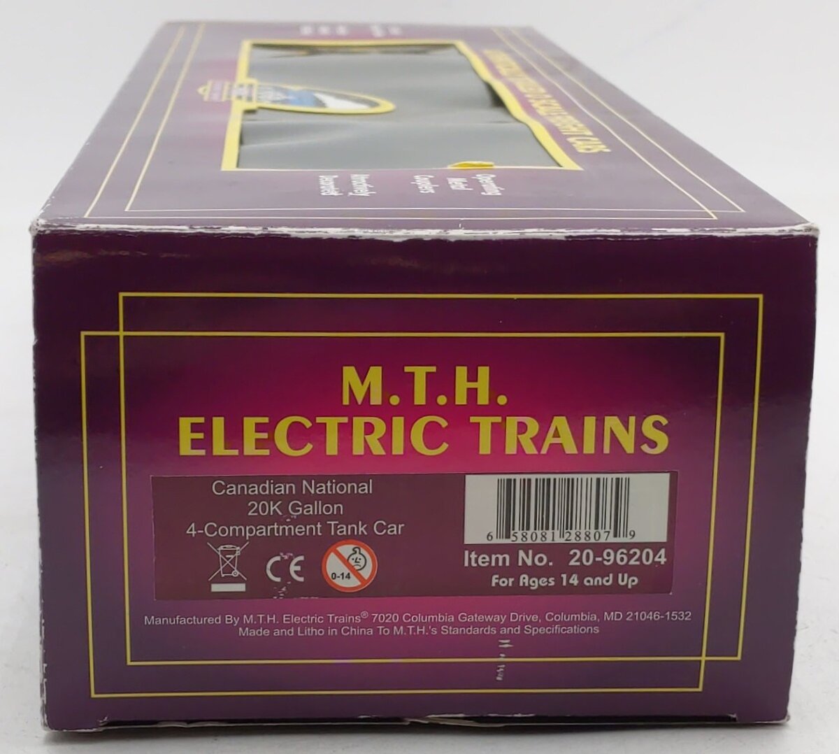 MTH 20-96204 O Gauge Canadian National 20K Gal 4-Comp Tank Car #911 EX/Box