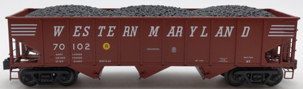 MTH 20-97702 O Gauge Western Maryland 70-ton 3-Bay Hopper Car LN/Box