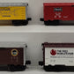 Lionel O Gauge Assorted Boxcars: #7712, #9443, #9467, #9751 [4] LN/Box