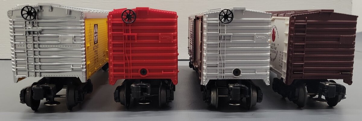 Lionel O Gauge Assorted Boxcars: #7712, #9443, #9467, #9751 [4] LN/Box