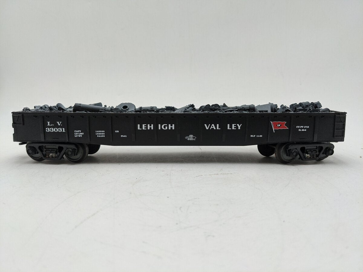 MTH 30-7224 O Gauge Lehigh Valley Gondola Car with Junk Load EX