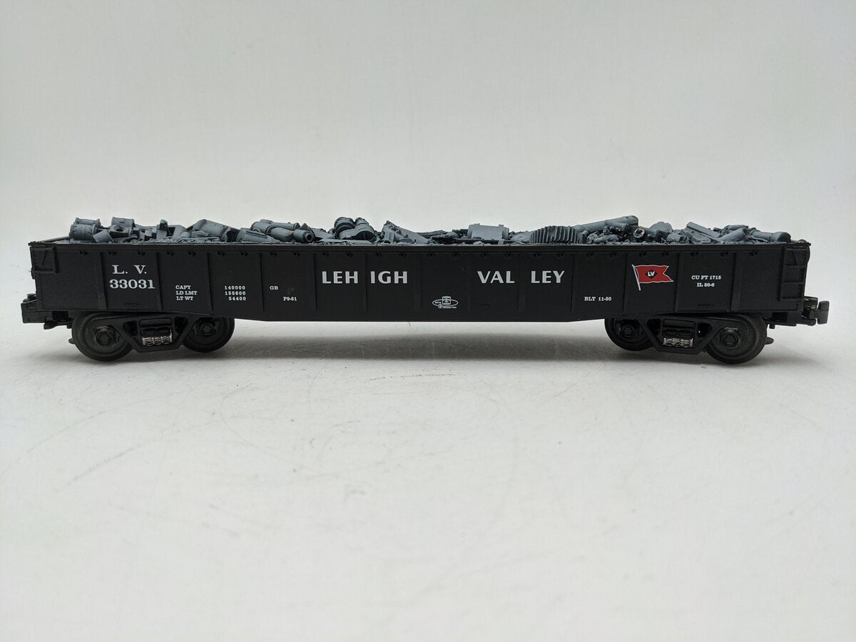 MTH 30-7224 O Gauge Lehigh Valley Gondola Car with Junk Load EX