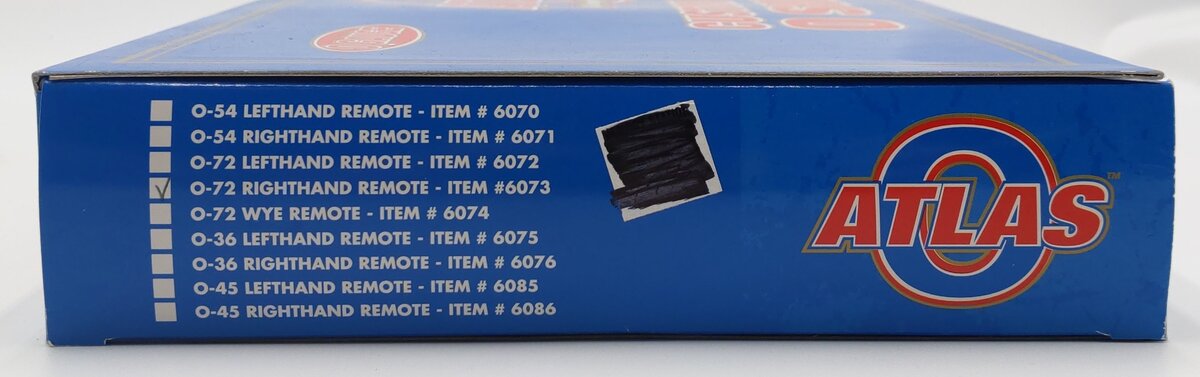 Atlas 6073 O Nickel Silver O-72 Right Hand Remote Switch Turnout EX/Box