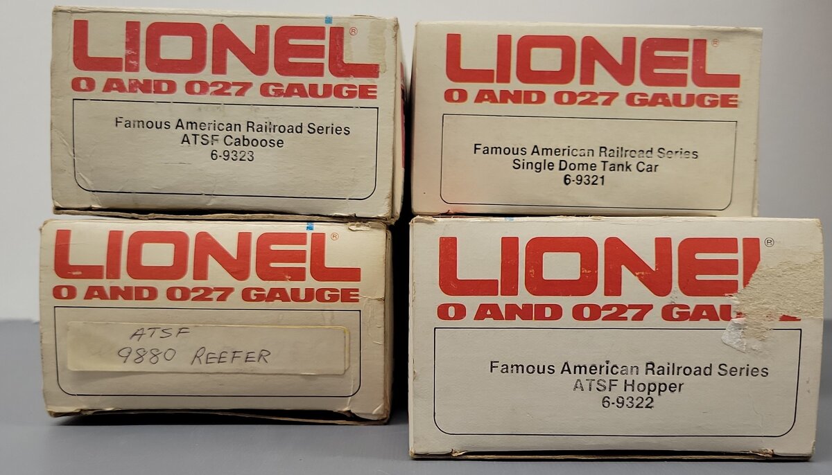 Lionel O Gauge Assorted Freight Cars: #9321, #9322, #9323, #9880 [4] LN/Box