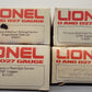 Lionel O Gauge Assorted Freight Cars: #9321, #9322, #9323, #9880 [4] LN/Box