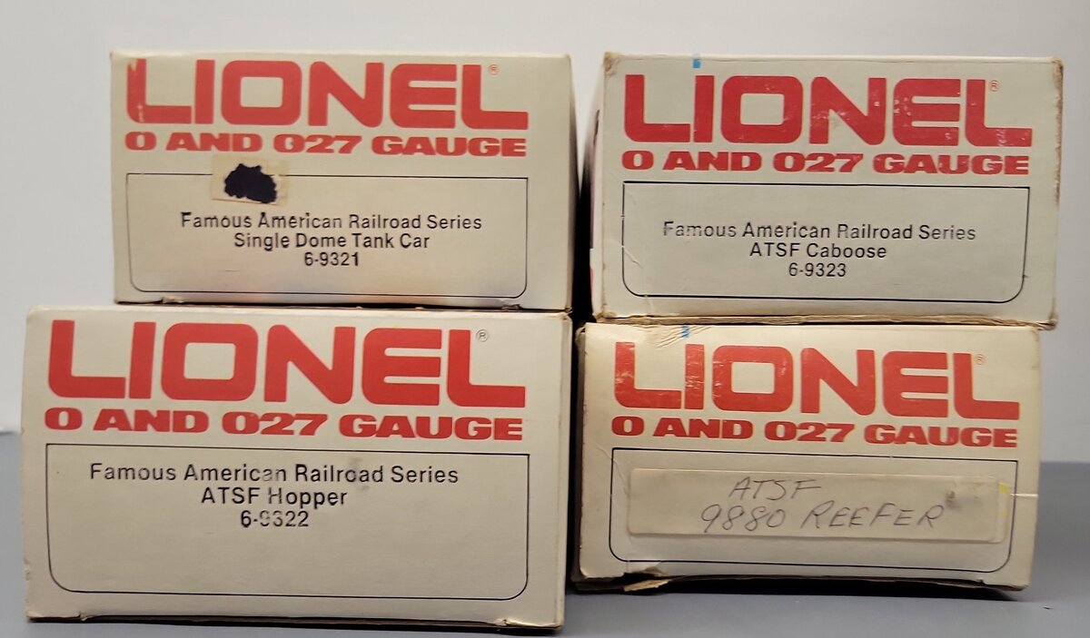 Lionel O Gauge Assorted Freight Cars: #9321, #9322, #9323, #9880 [4] LN/Box
