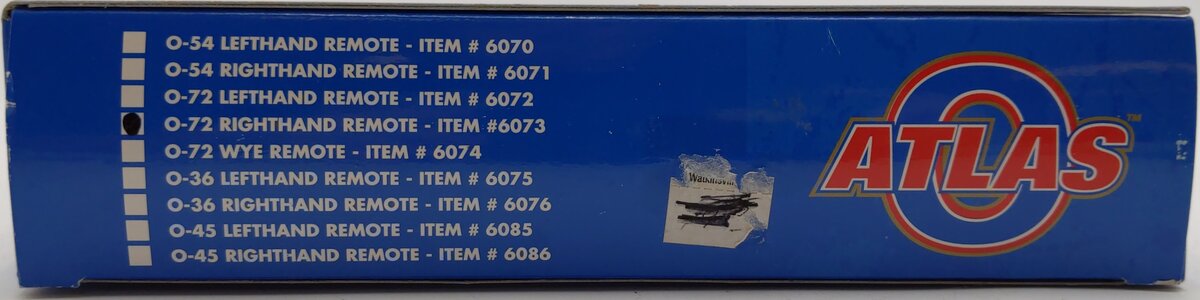 Atlas 6073 O Nickel Silver O-72 Right Hand Remote Switch Turnout EX/Box