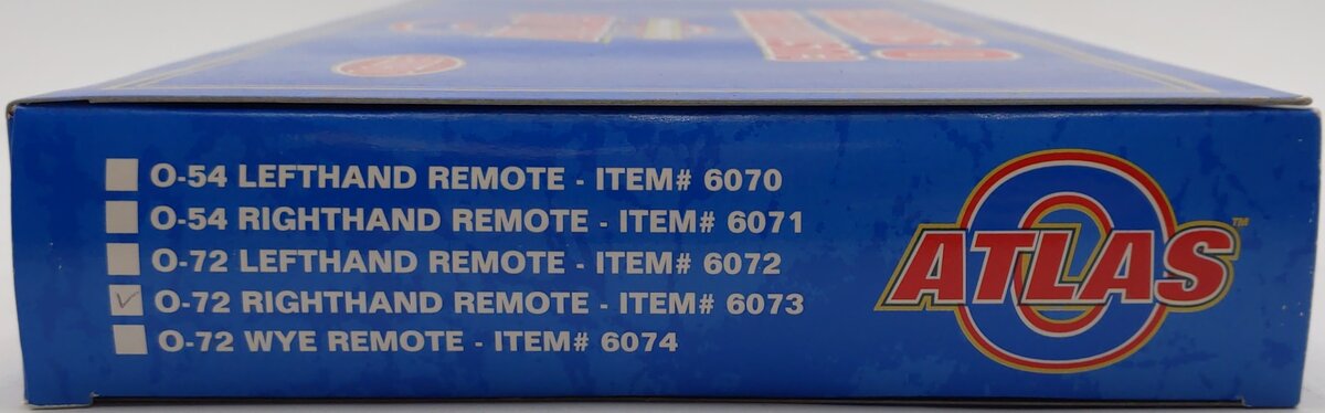 Atlas 6073 O Nickel Silver O-72 Right Hand Remote Switch Turnout EX/Box