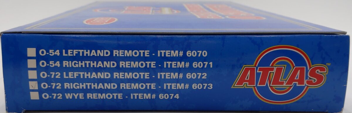 Atlas 6073 O Nickel Silver O-72 Right Hand Remote Switch Turnout EX/Box