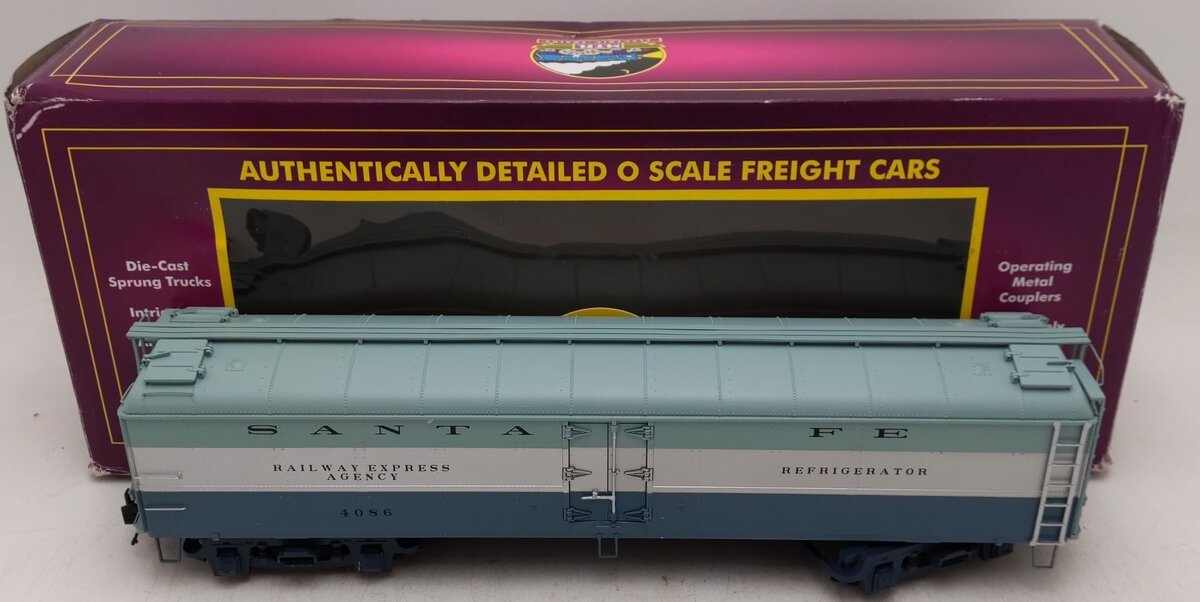 MTH 20-94178 Santa Fe Blue R50B Express Reefer Car EX/Box