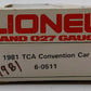 Lionel 6-0511 O Gauge TCA 1981 The Gateway To The West "St. Louis" Baggage Car VG/Box
