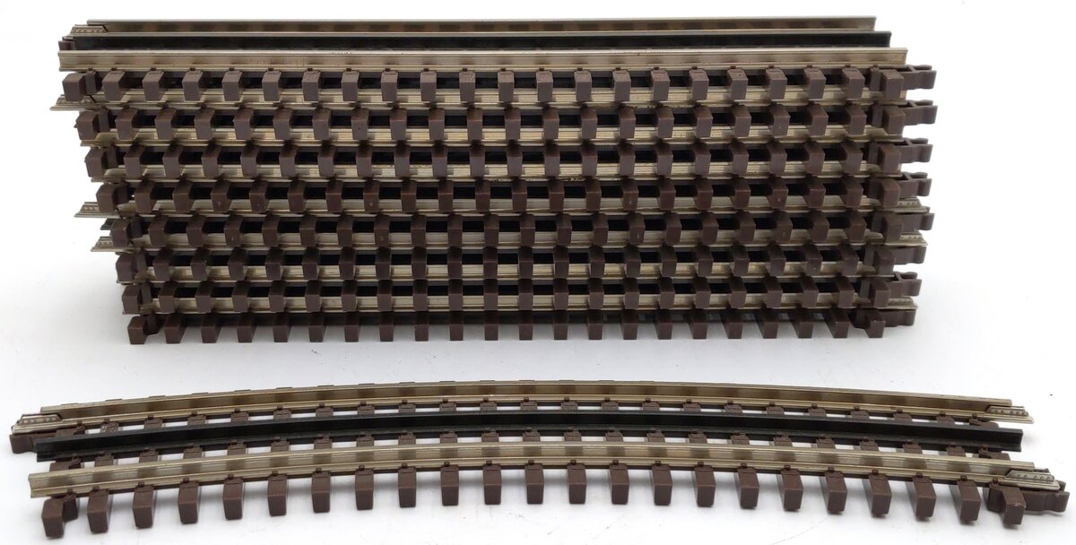Atlas O Gauge Assorted Nickel Silver Straight/Curve Track Sections [9] EX