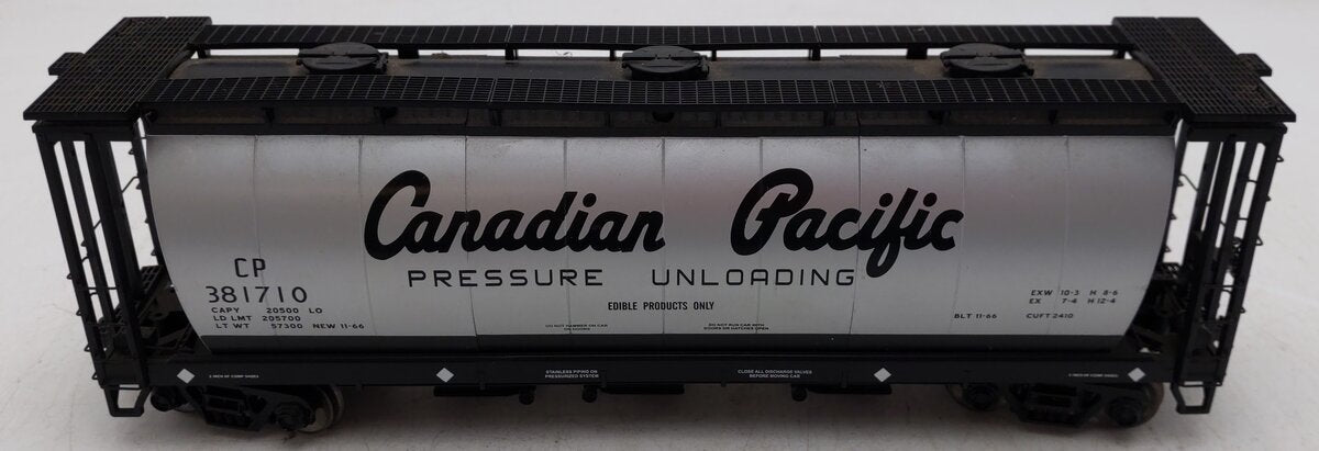MTH 20-97604 Canadian Pacific 3-Bay Cylindrical Hopper Car #381710 EX