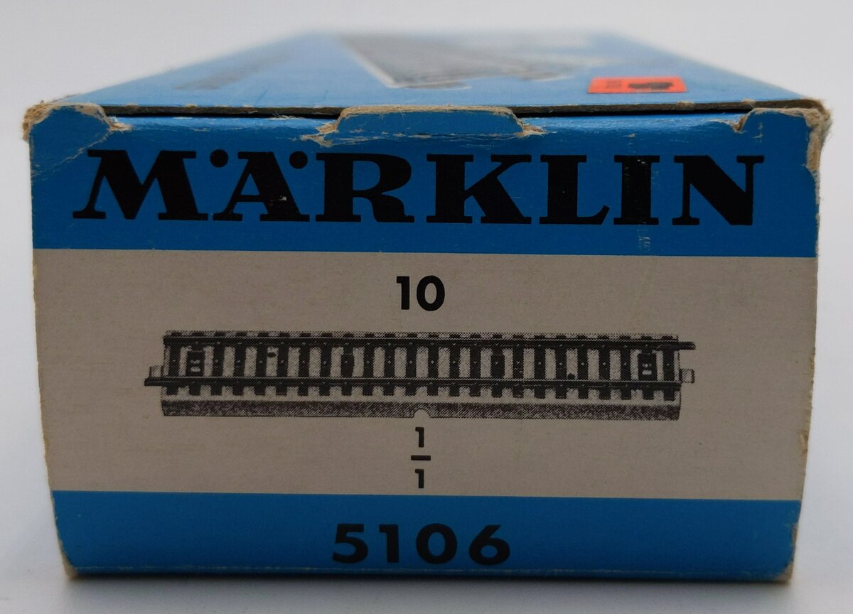 Marklin 5106 HO M Track Metal Straight Track (Box of 10) VG/Box