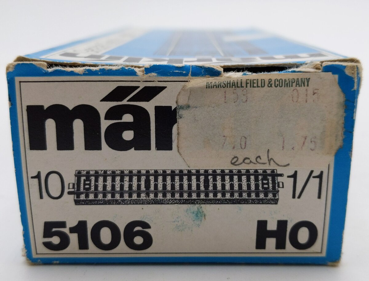 Marklin 5106 HO M Track Metal Straight Track (Box of 10) VG/Box