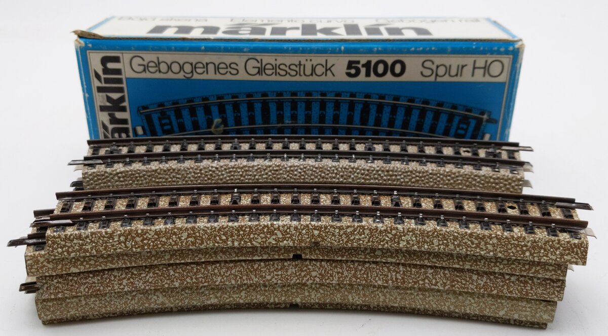 Marklin 5100 HO Scale M Track Metal Curved Track (Box of 10) VG/Box
