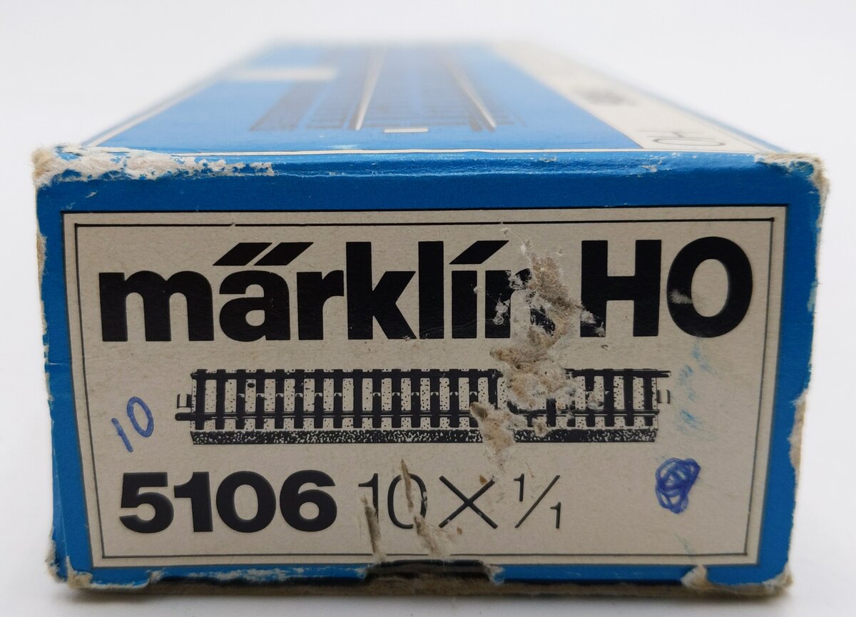 Marklin 5106 HO M Track Metal Straight Track (Box of 10) VG/Box