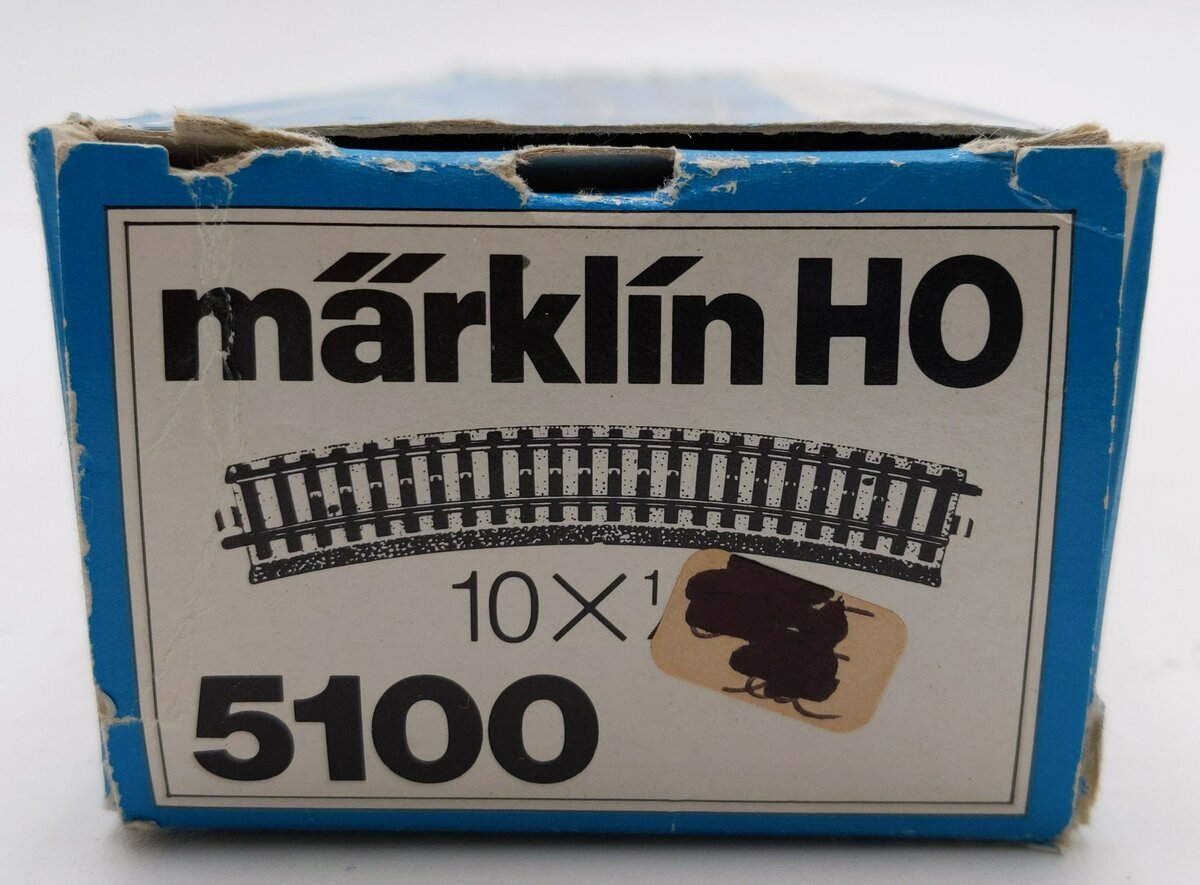 Marklin 5100 HO Scale M Track Metal Curved Track (Box of 10) EX/Box