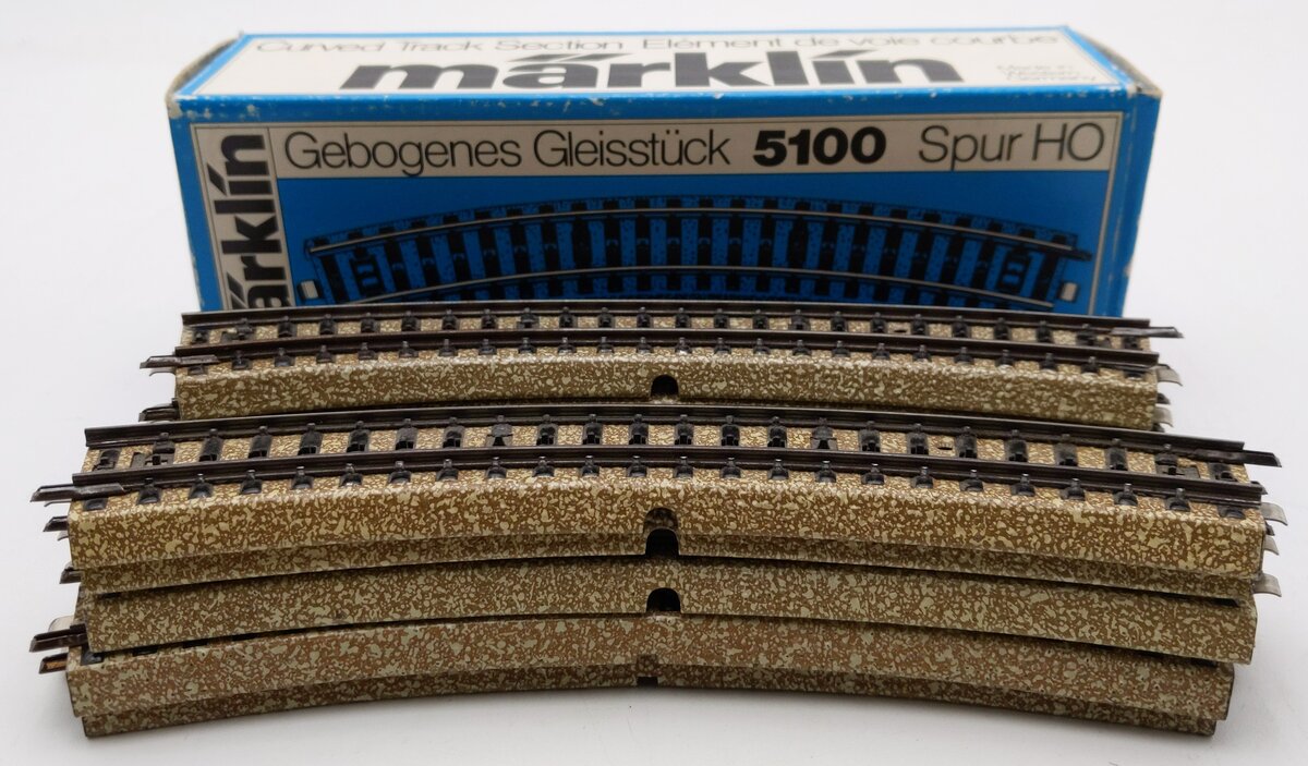 Marklin 5100 HO Scale M Track Metal Curved Track (Box of 10) VG/Box