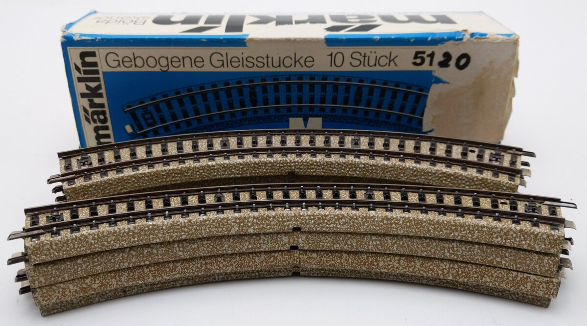 Marklin 5120 HO Scale Curved Track Sections (8) VG/Box