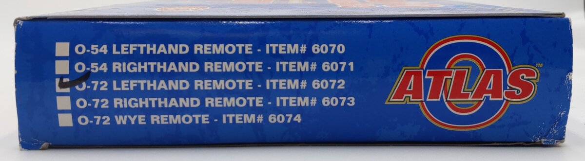 Atlas 6072 O Nickel Silver O-72 Left Hand Remote Switch Turnout VG/Box