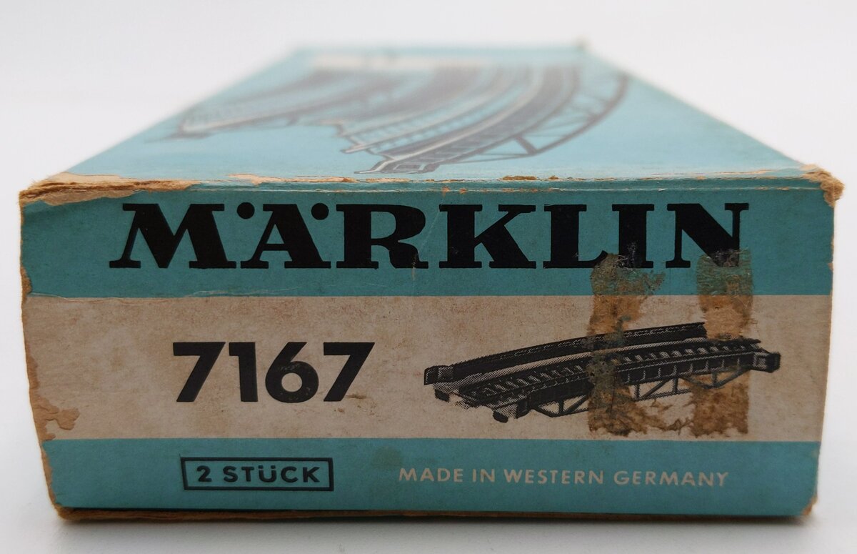 Marklin 7167 HO Scale Curved Approach Section 2-Pk EX/Box