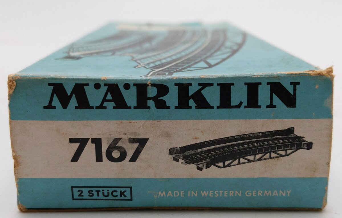 Marklin 7167 HO Scale Curved Approach Section 2-Pk VG/Box
