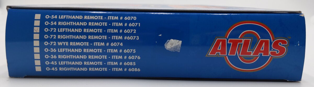 Atlas 6072 O O72 Nickel Silver Left Hand Remote Switch Turnout EX/Box