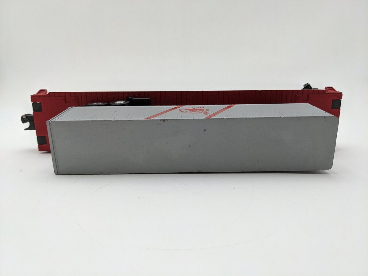 Franks 9402 O Gauge Central New Jersey Flatcar W/ Trailer VG