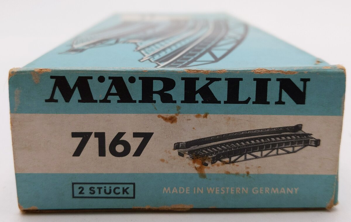 Marklin 7167 HO Scale Curved Approach Section 2-Pk VG/Box