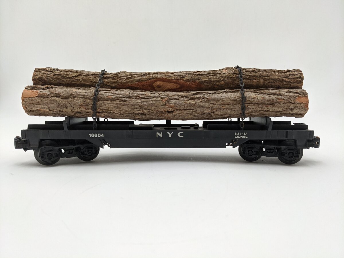 Lionel 6-16604 O Gauge New York Central Operating Log Dump Car VG