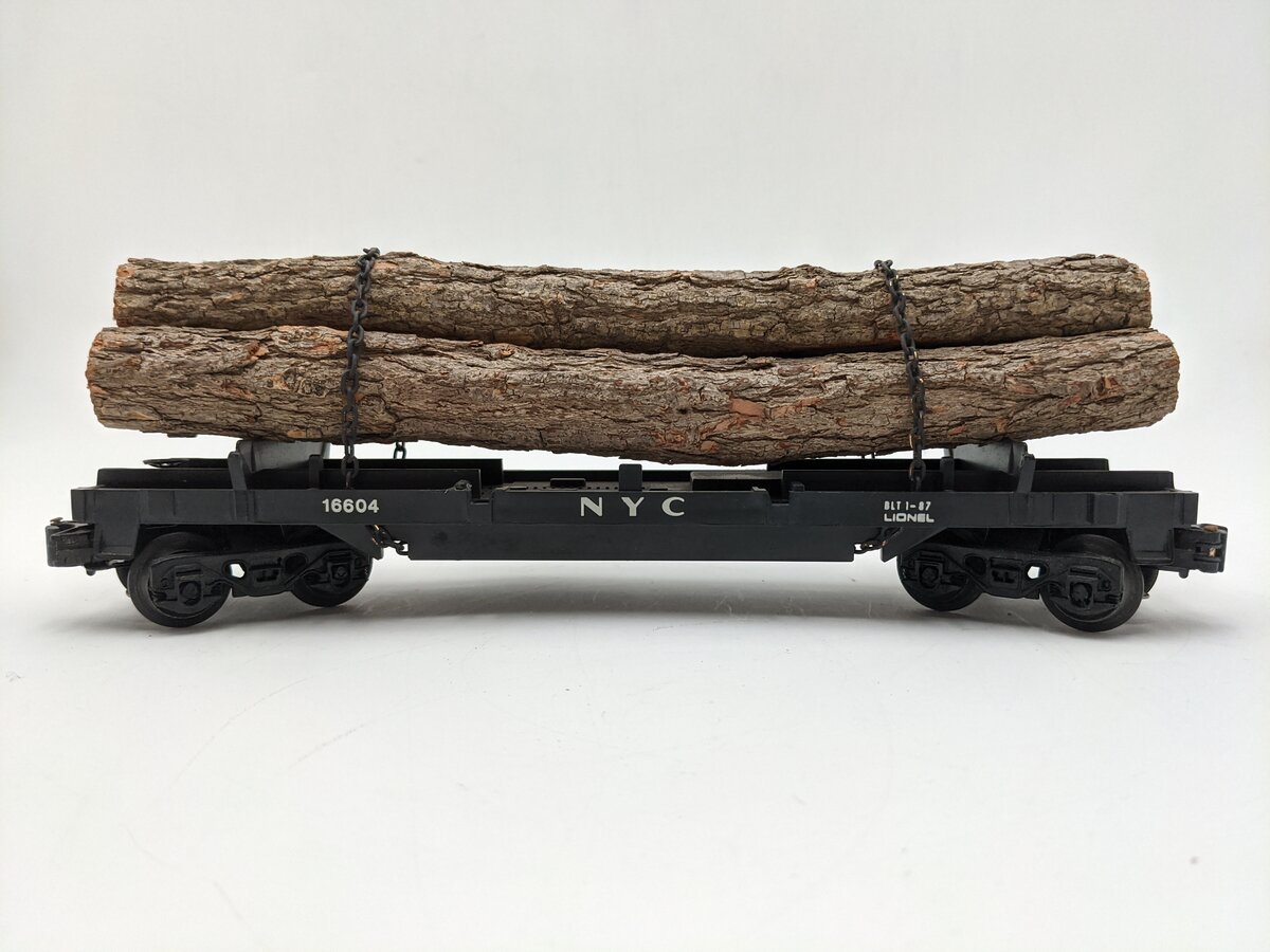 Lionel 6-16604 O Gauge New York Central Operating Log Dump Car VG