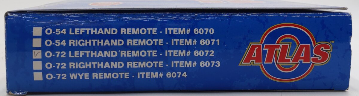 Atlas 6072 O Nickel Silver O-72 Left Hand Remote Switch Turnout VG/Box