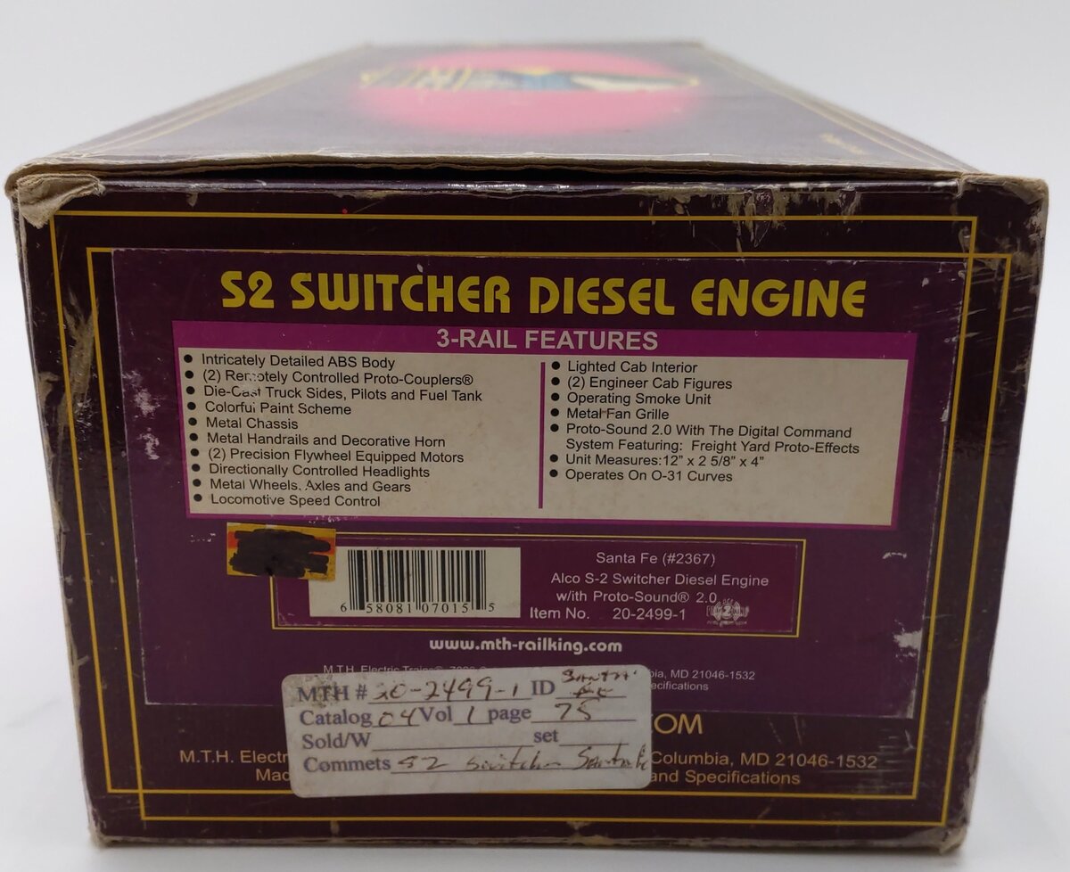 MTH 20-2499-1 O Studebaker Alco S-2 Switcher Diesel w/PS2 #3 -Custom Painted