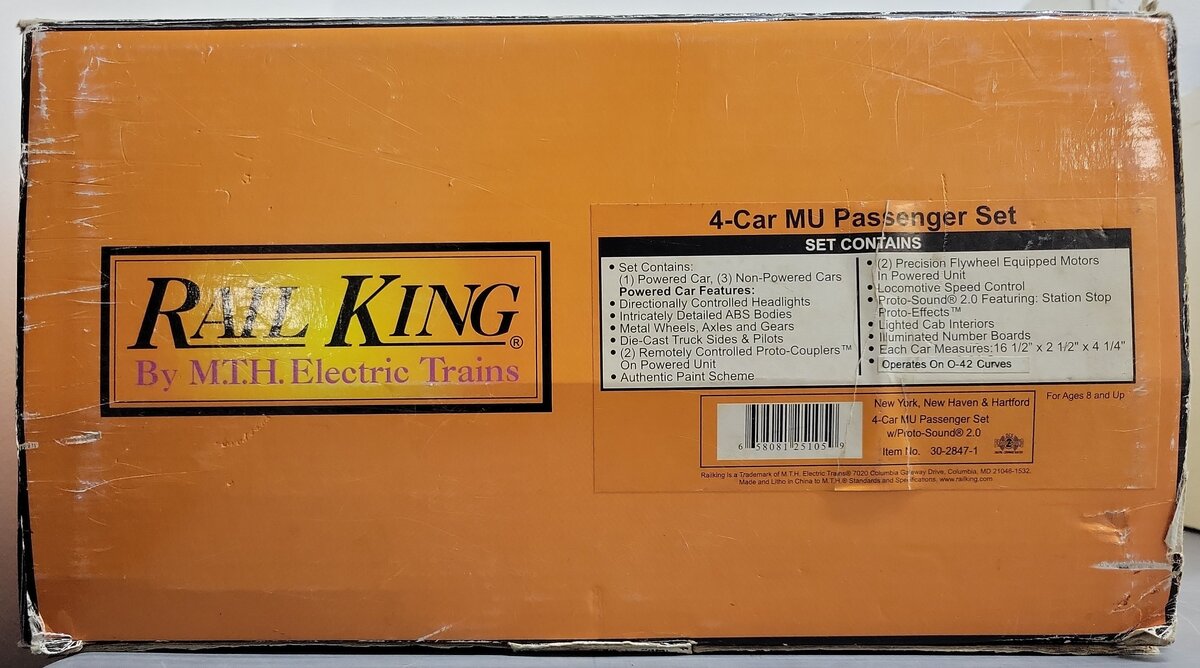 MTH 30-2847-1 NY, NH & Hartford MU O Gauge Electric Passenger Train Se ...