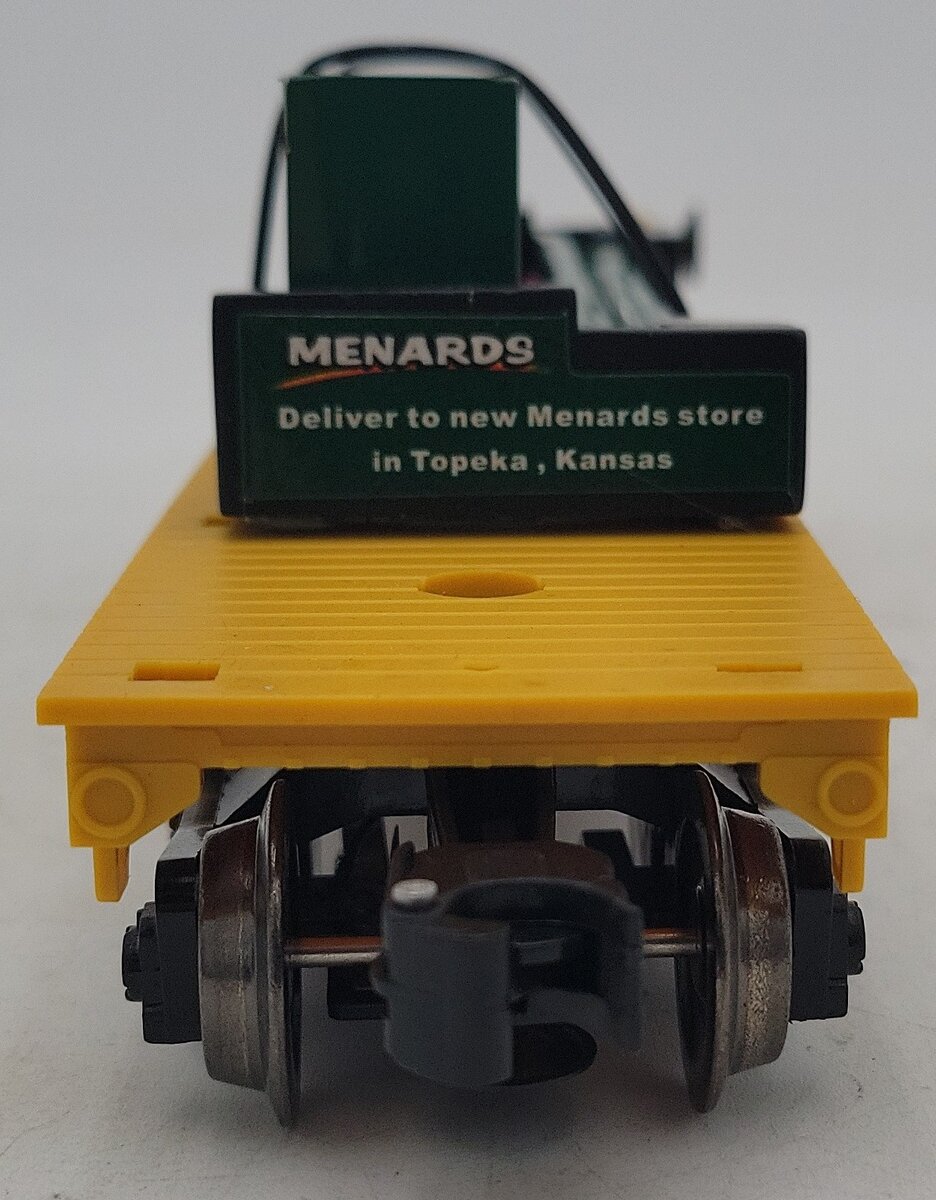 Menards 279-0652 O Flatcar with Menards Sign w/Working Lights #4862 LN/Box