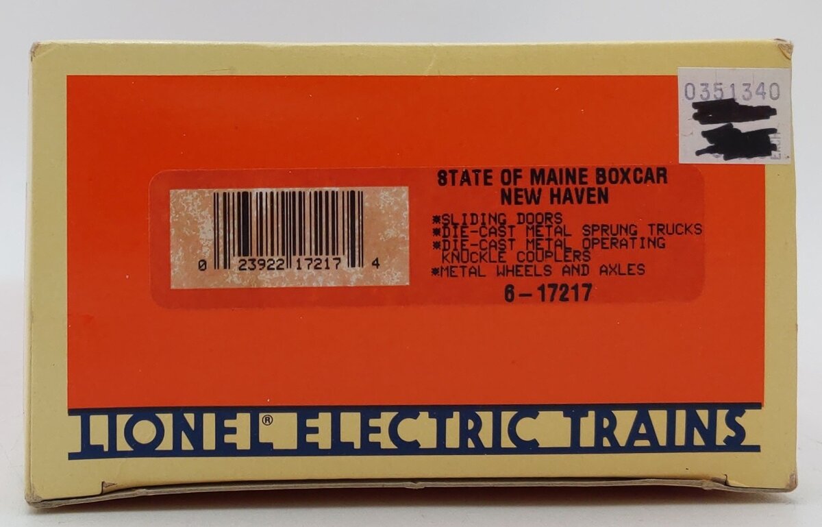 Lionel 6-17217 O Gauge State of Maine New Haven Boxcar #45003 LN/Box