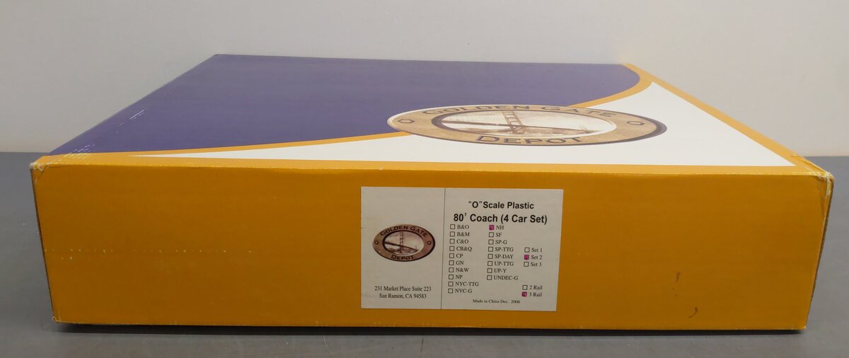 Golden Gate Depot O Gauge New Haven 80' Coach 4-Car Set EX/Box