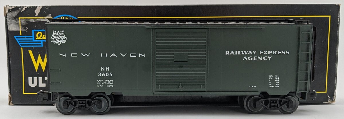 Weaver EBC63L 40' Express Boxcar New Haven #3605 3-Rail VG/Box