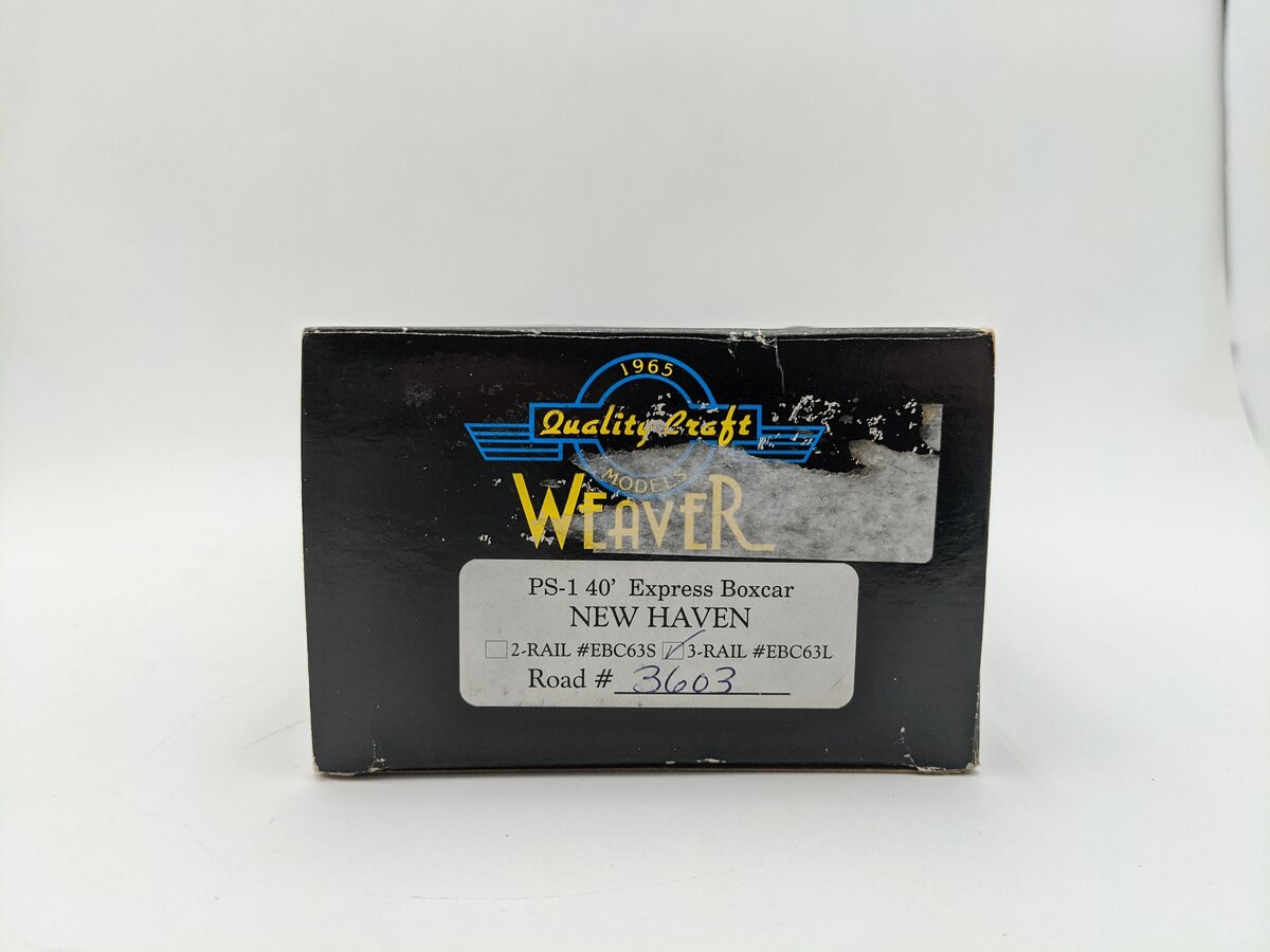 Weaver EBC63L O Gauge New Haven Railway Express Agency Boxcar #3603 VG/Box