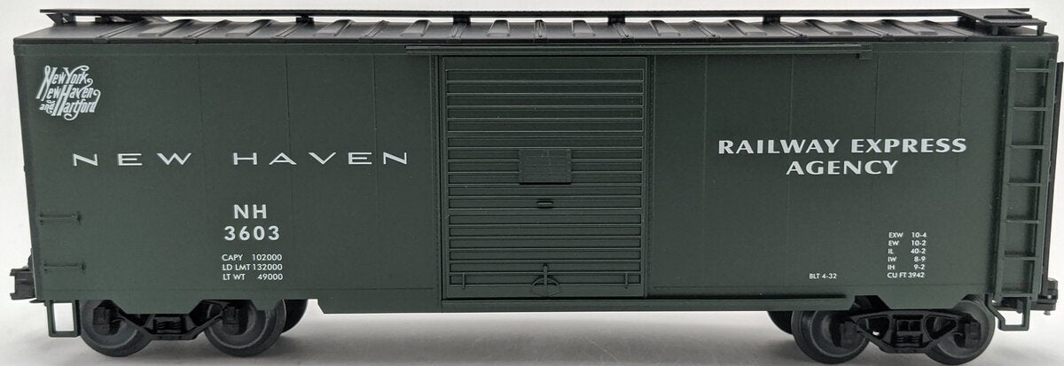 Weaver EBC63L O Gauge New Haven Railway Express Agency Boxcar #3603 VG/Box