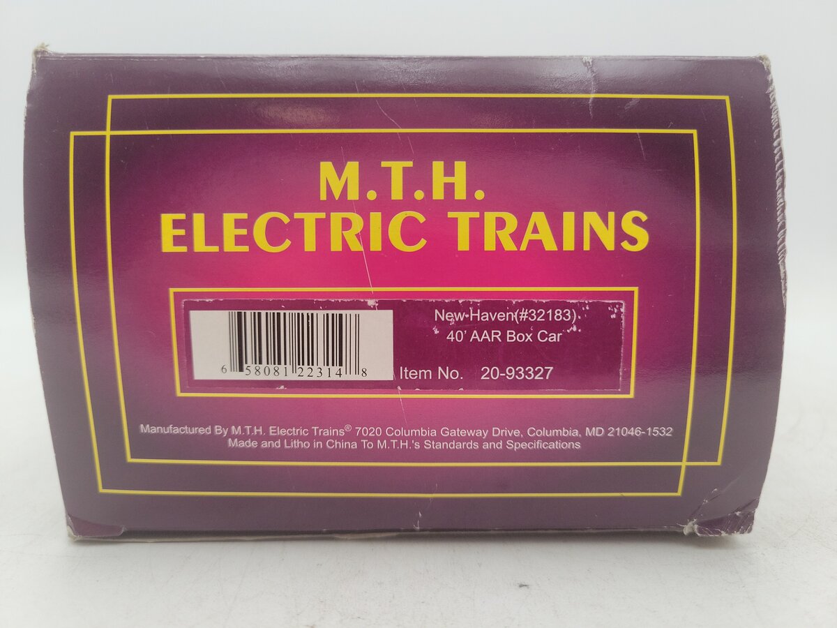 MTH 20-93327 O Gauge New Haven 40' AAR Box Car #32183 EX/Box