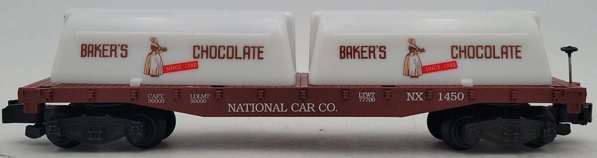 Portlines Hobbies 1450 S Scale National Car Co Flatcar w/Baker's Chocolate Load LN/Box