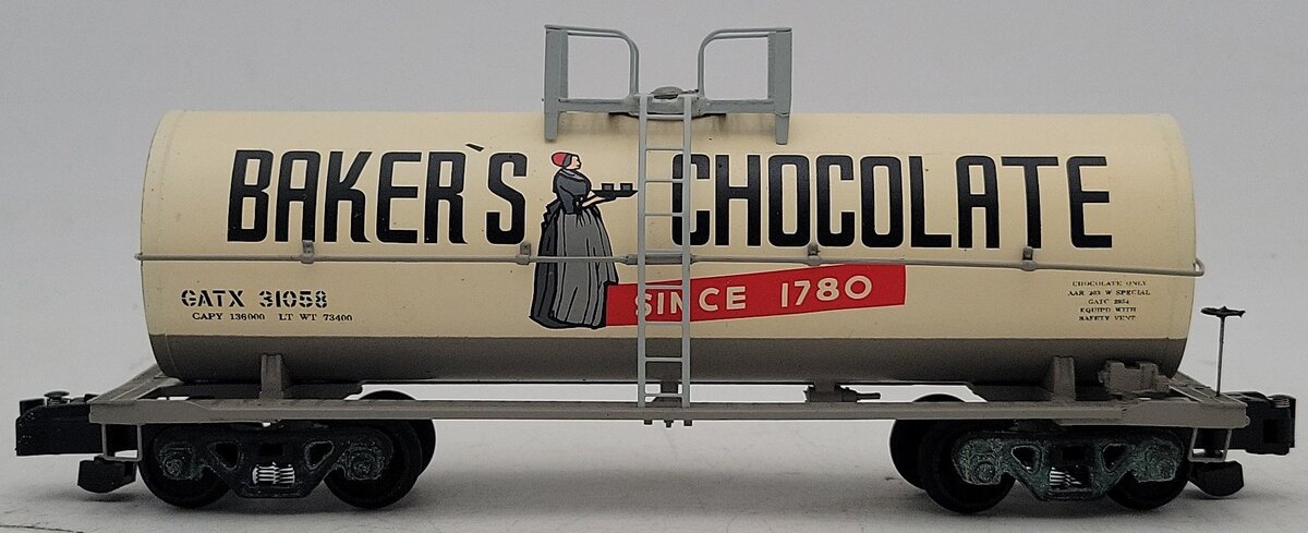 Downs Model RR 31058 S Gauge Baker's Chocolate Tank Car VG/Box