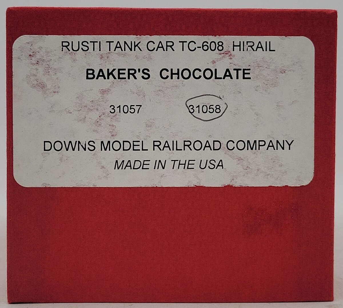 Downs Model RR 31058 S Gauge Baker's Chocolate Tank Car VG/Box