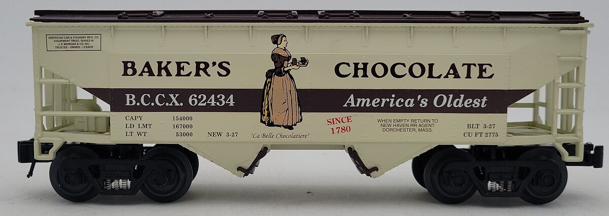 RMT 96399 O Gauge Baker's Chocolate Covered Hopper #62434 LN