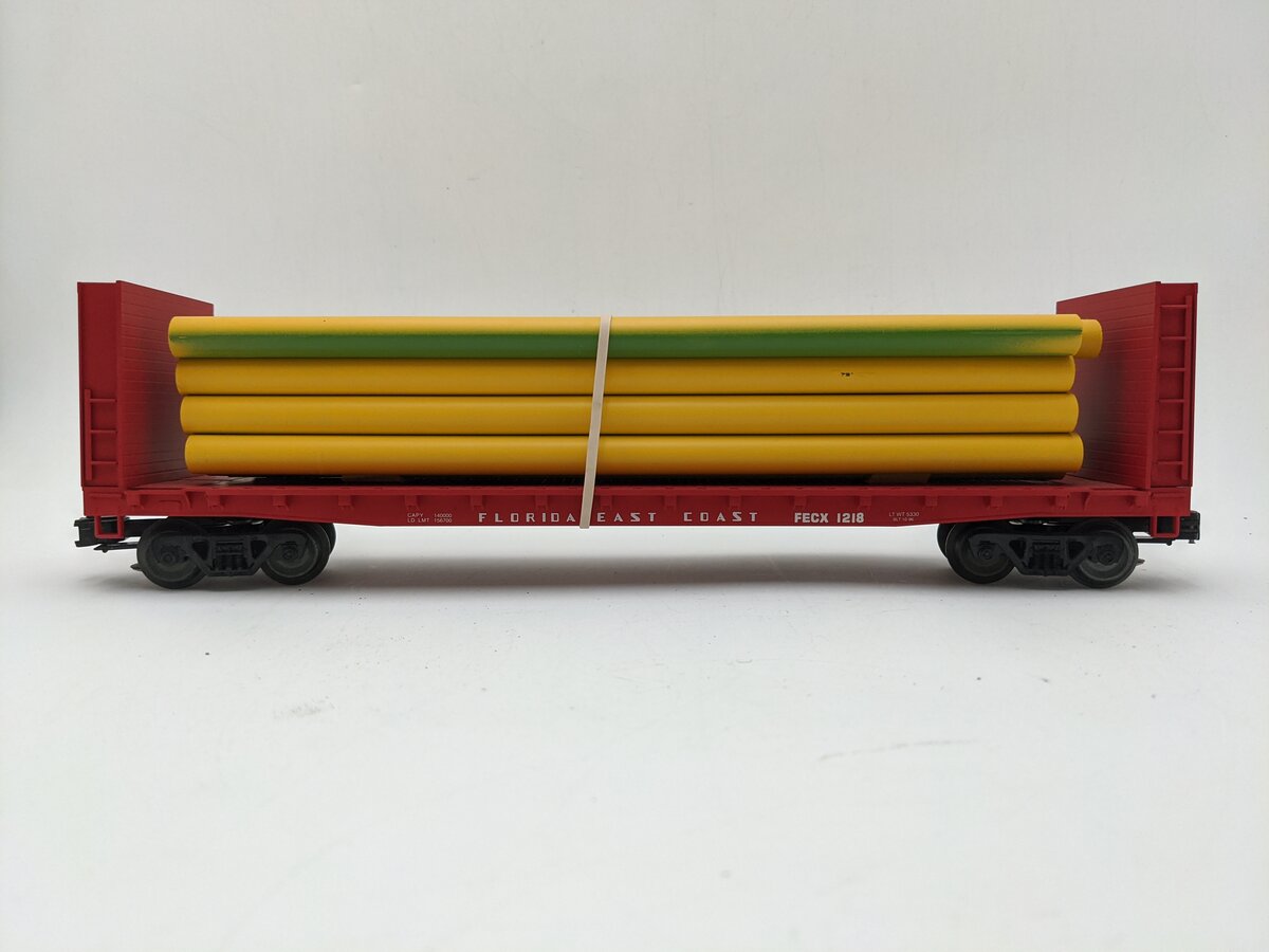 Weaver 1218 O Gauge Florida East Coast Bulkhead Flatcar VG